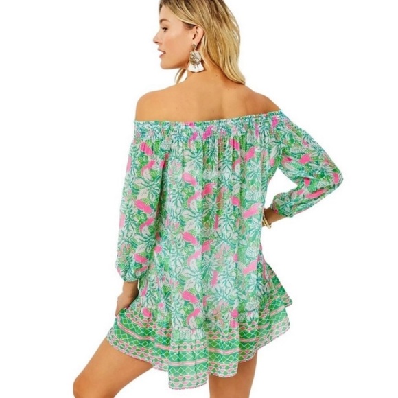Lily Pulitzer Maribeth Cover Up in Botanical Green Just Wing It - Picture 3 of 11